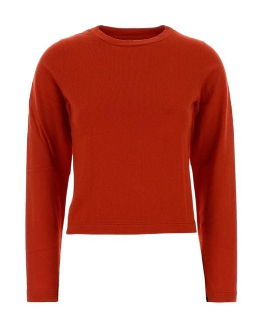 Extreme Cashmere Red Crew-Neck Knit Top