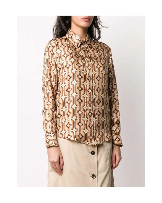 Céline Natural Silk Multi-Color Printed Shirt
