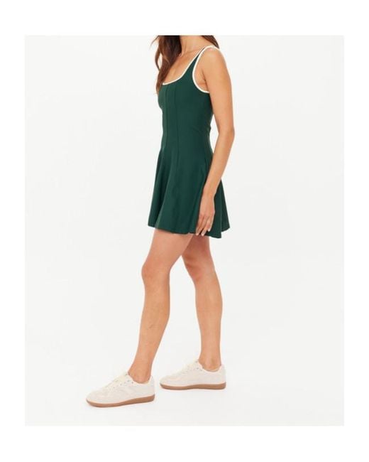 The Upside Green Racque Flared Mini Dress