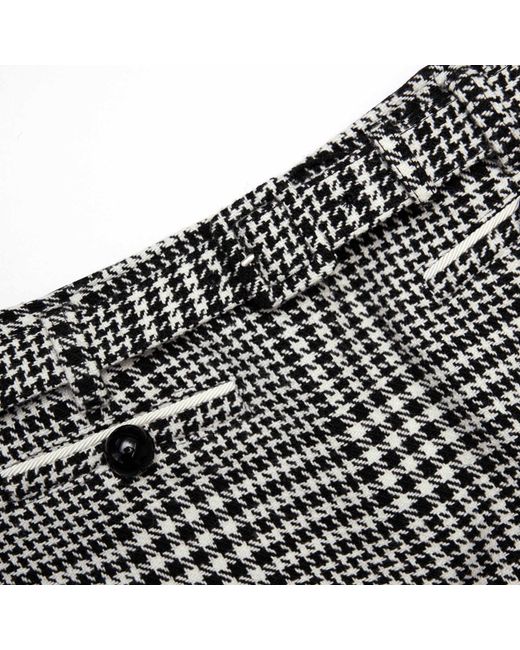 Self-Portrait Gray Houndstooth Embellished Trim Cropped Jacket