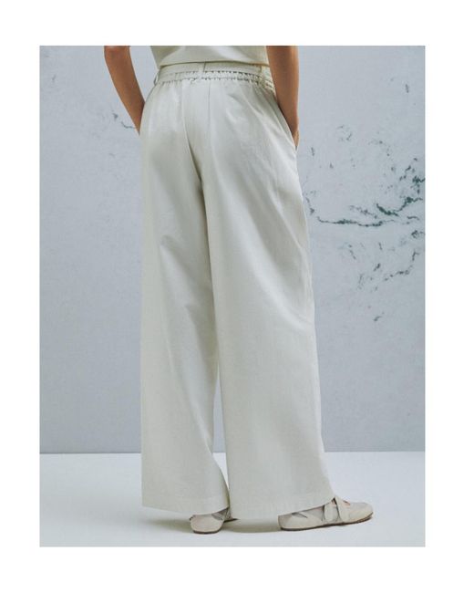Marella White Parachute Canvas Trousers