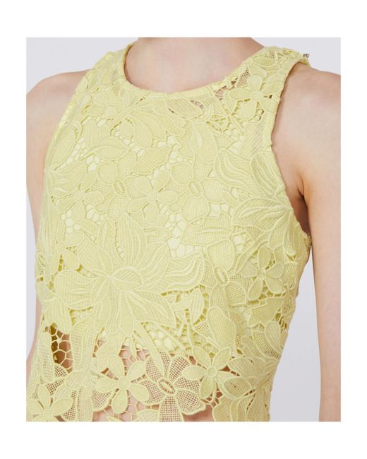 Sportmax Yellow Macramé Top