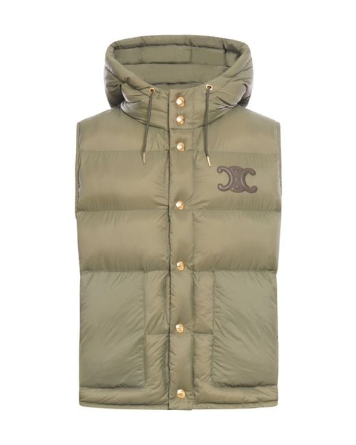 Céline Green Sleeveless Down Jacket