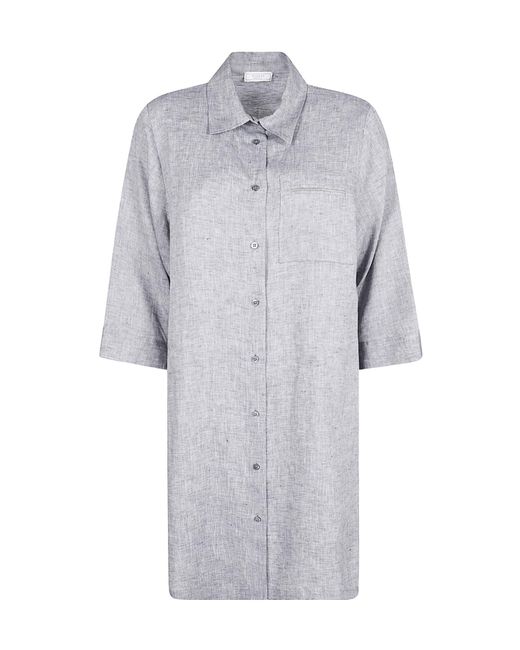 Peserico Gray Linen Long Shirt