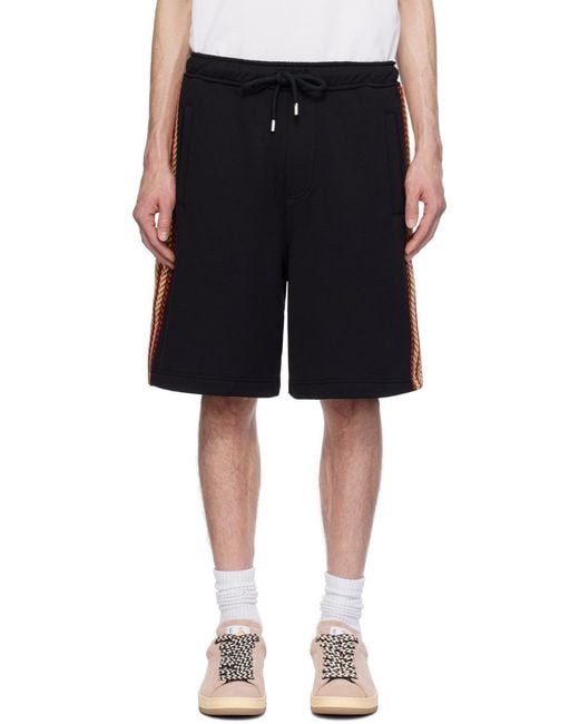Lanvin Black High Waist Drawstring Shorts for men