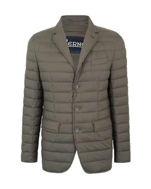 Herno Green Quilted Cotton Clothing for men