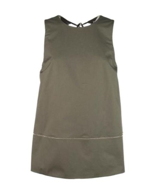 Peserico Green Tie-Fastening Blouse