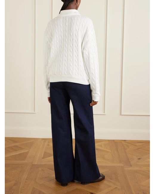 Polo Ralph Lauren White Cable Knit Sweater