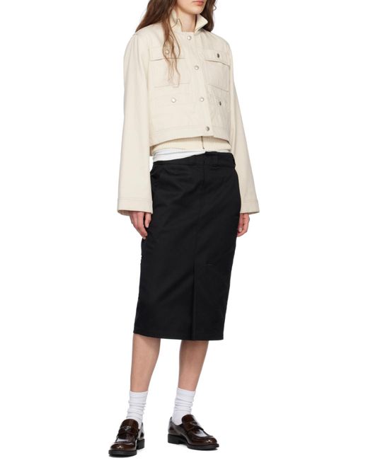 Moncler Natural Crewneck Cropped Blend Jacket