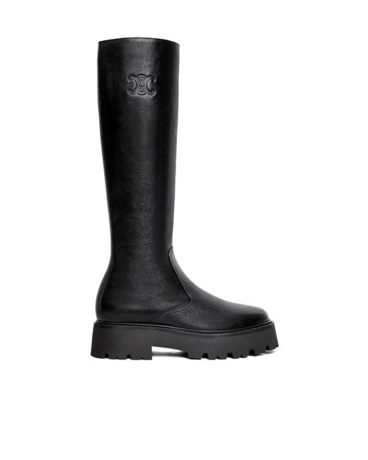 Céline Black Bulky Zipped Boot With Triomphe