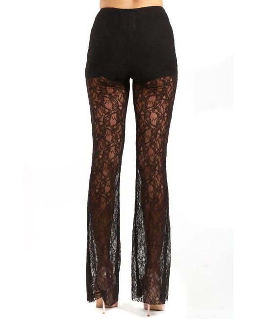 Philosophy Di Lorenzo Serafini Black Lace Detailed Flared Trousers