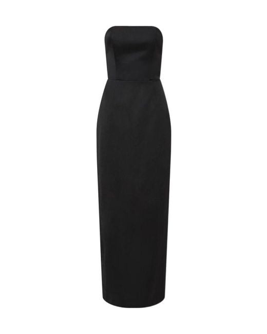 Posse Black Strapless Bow Detail Midi Dress