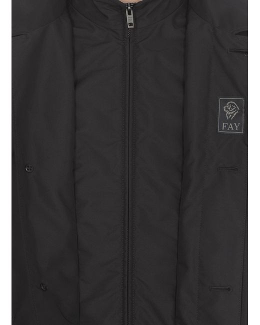 Fay Blue Single-Breasted Long-Sleeved Coat for men
