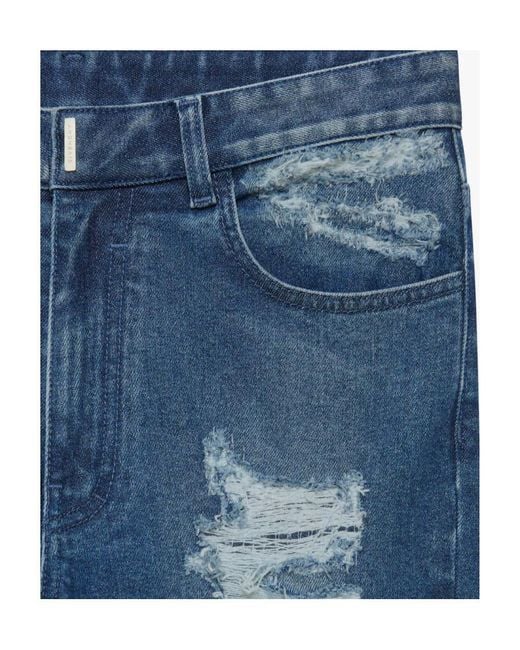 Givenchy Blue Slim Fit Destroyed Jeans for men