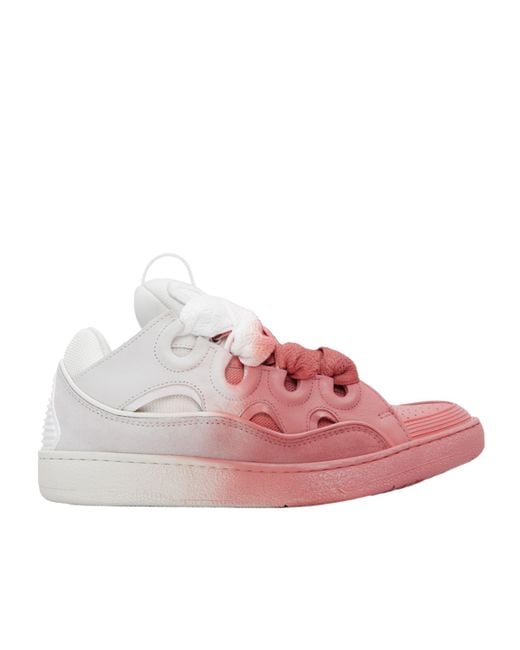 Lanvin Pink Spray Curb Sneakers for men