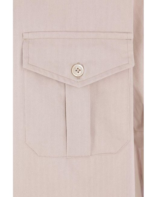 Eleventy White Short-Sleeved Button-Up Shirt for men
