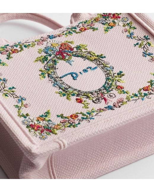 Dior Pink Iviera Mini Book Tote With Strap
