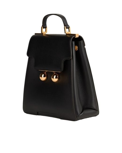 Marni Black Leather Twoway Backpack