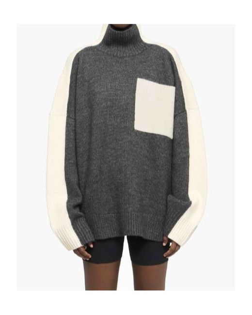 J.W. Anderson Gray Jw Anderson Panelled High-Neck Long-Sleeved Jumper