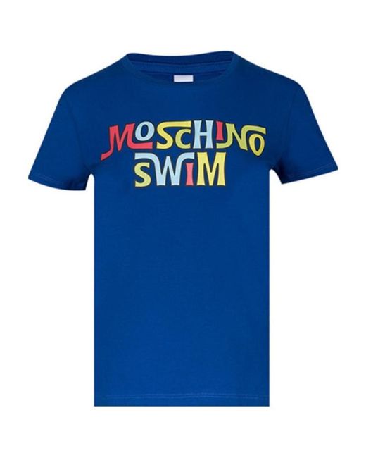 Moschino Blue Logo Print Short-Sleeved T-Shirt