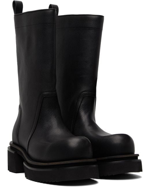 Rick Owens Black Round-Toe Boots for men