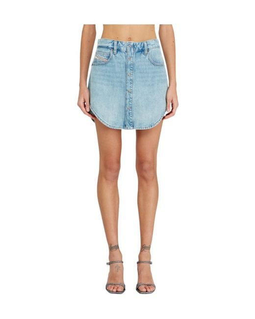 DIESEL Blue De-Ard Denim Mini Skirt