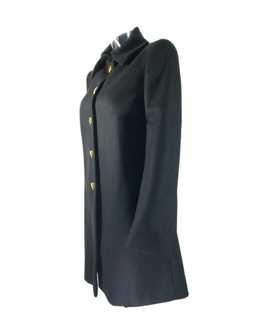 Moschino Black Logo Coat