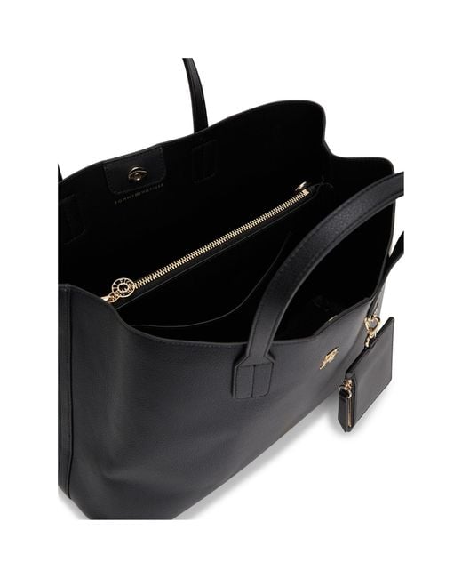 Tommy Hilfiger Black Solid Color Satchel Bag