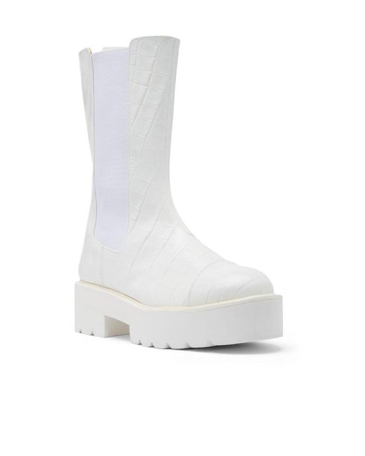 Stuart Weitzman White Chelsea Boots