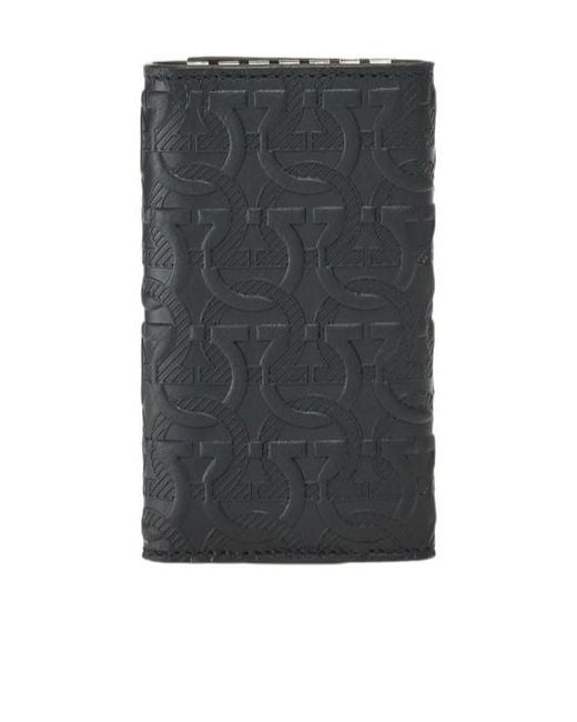 Ferragamo Gray Gancini Logo Key Bag for men
