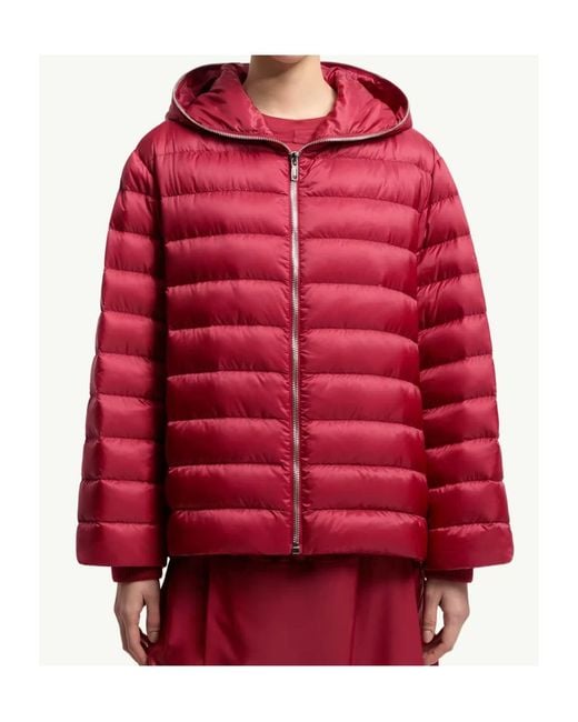 Moncler Red Moncler Rick Owens Ziplock Hooded Short Down Jacket for men