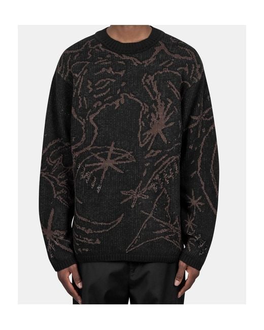 Roa Black Crew-Neck Sweater for men