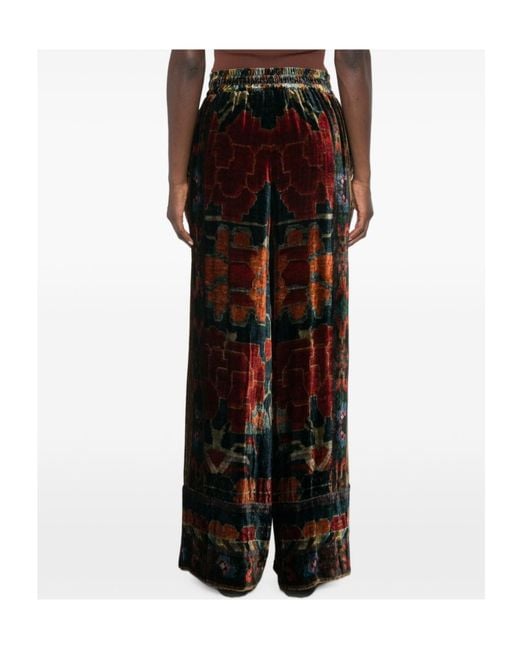 Pierre Louis Mascia Black Kanada Geometric-Pattern Trousers