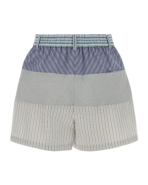 Moschino Gray Striped Embroidered Shorts