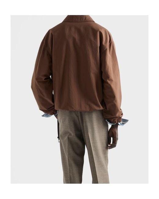 Prada Brown Technical Fabric Blouson Jacket for men