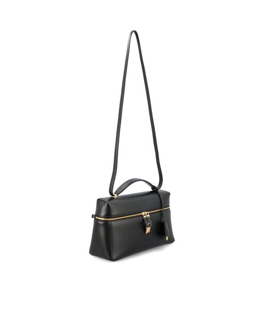 Loro Piana Black Zippered Shoulder Bag