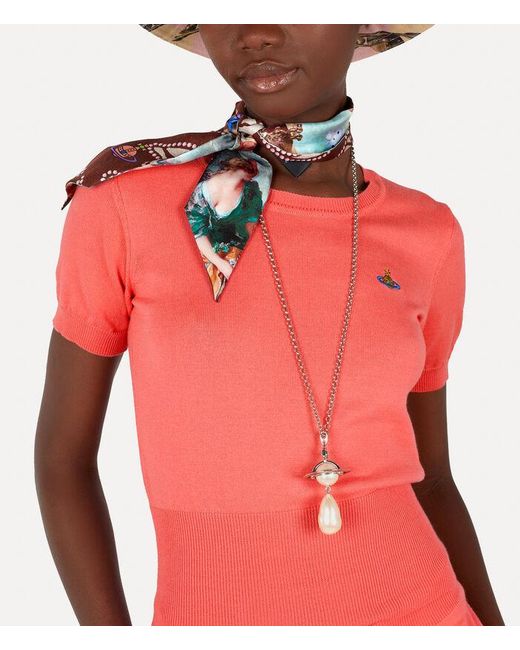 Vivienne Westwood Pink Orb Embroidered Knitted Top