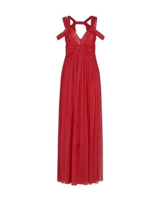 Alberta Ferretti Red Multi-Strap Maxi Dress