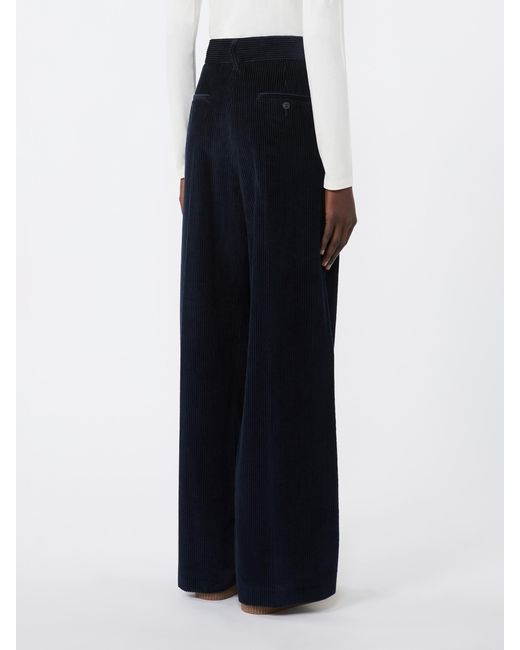 Weekend by Maxmara Black Tania Wide-Leg Corduroy Trousers