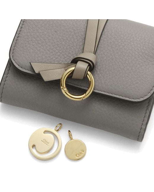 Chloé Gray Mini Alphabet Tri-Fold Wallet