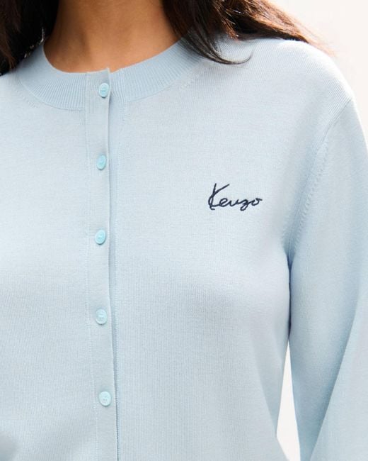 KENZO Blue Signature' Embroidered Cardigan