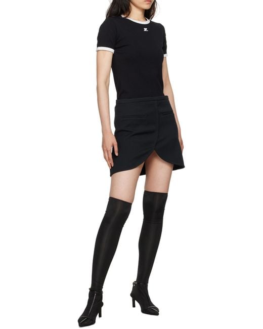 Courreges Black Courrèges Signature Contrast T-Shirt