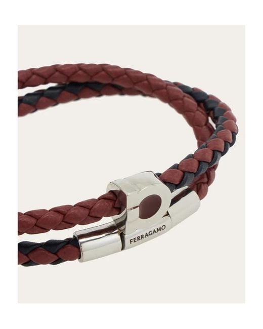 Ferragamo White Double-Loop Bracelet With Buckle