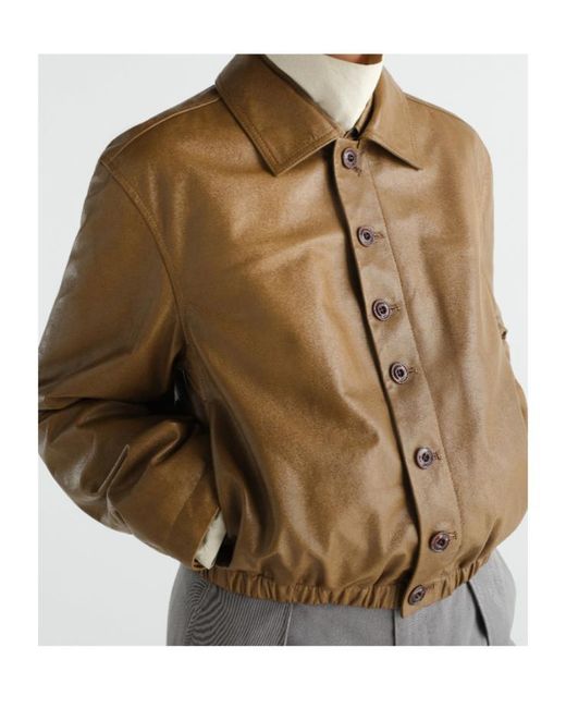 Lemaire Brown Soft Leather Blouson