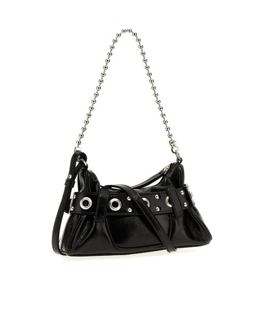 DSquared² Black Gothic Logo Plaque Belted Shoulder Bag