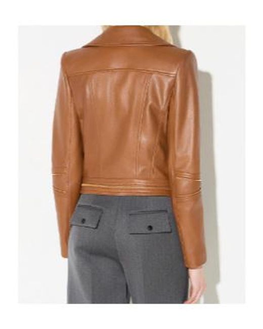 Elisabetta Franchi Brown Zipped Biker Jacket