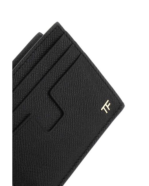 Tom Ford Black Logo-Plaque Leather Cardholder for men