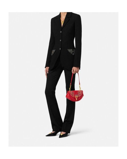 Versace Black Flared-Leg Trousers