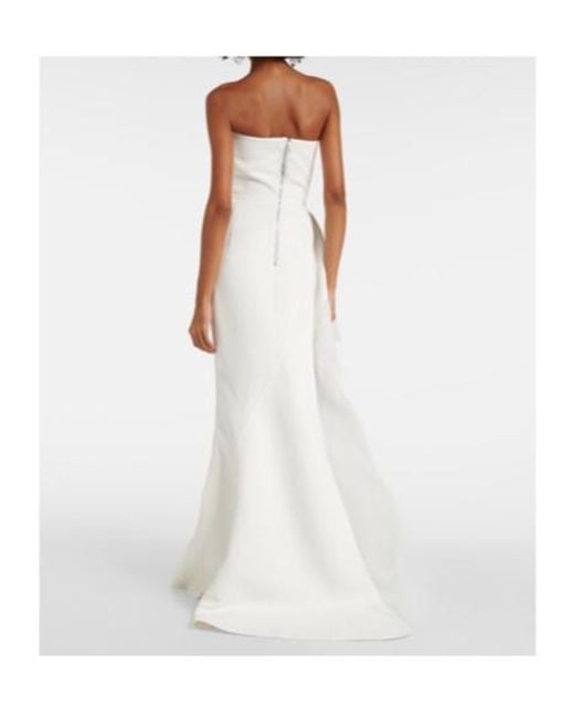 Maticevski White Bridal Epitome Tulle-Trimmed Crepe Gown