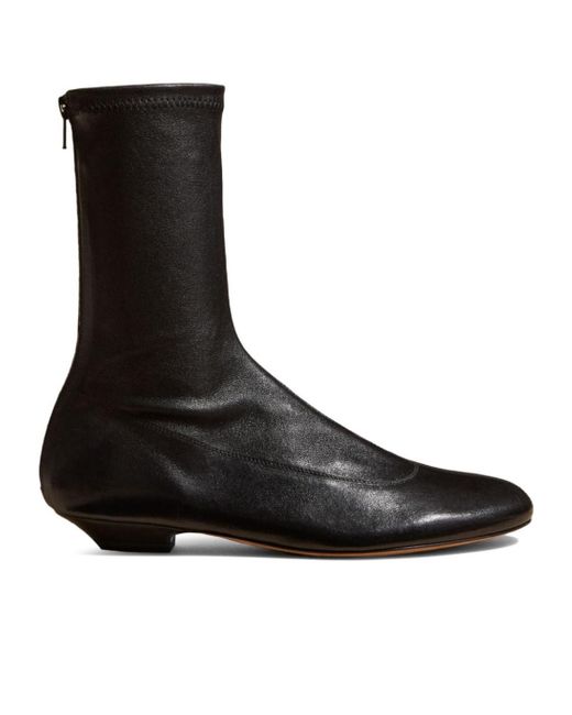 Khaite Black The Apollo Round Toe Ankle Boots